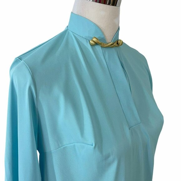 Hollywood Vassarette Blue Robe Nightgown Designer Line Loungewear 32 Vtg 1960s - Picture 2 of 10